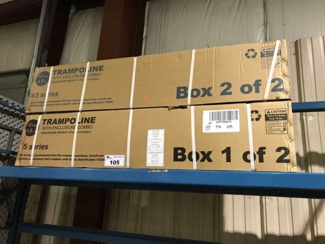 photo of trampoline boxes