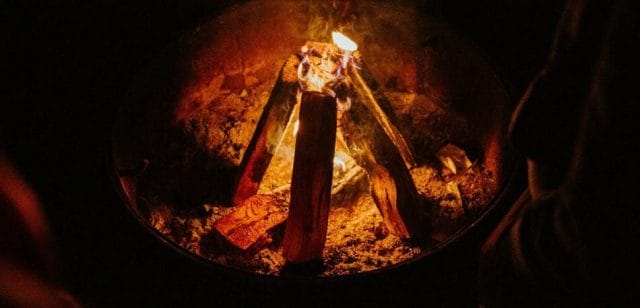 photo of teepee campfire