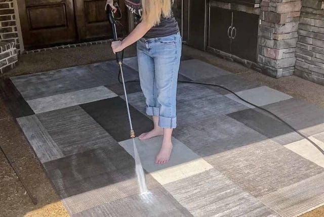 photo of cleaning a rug