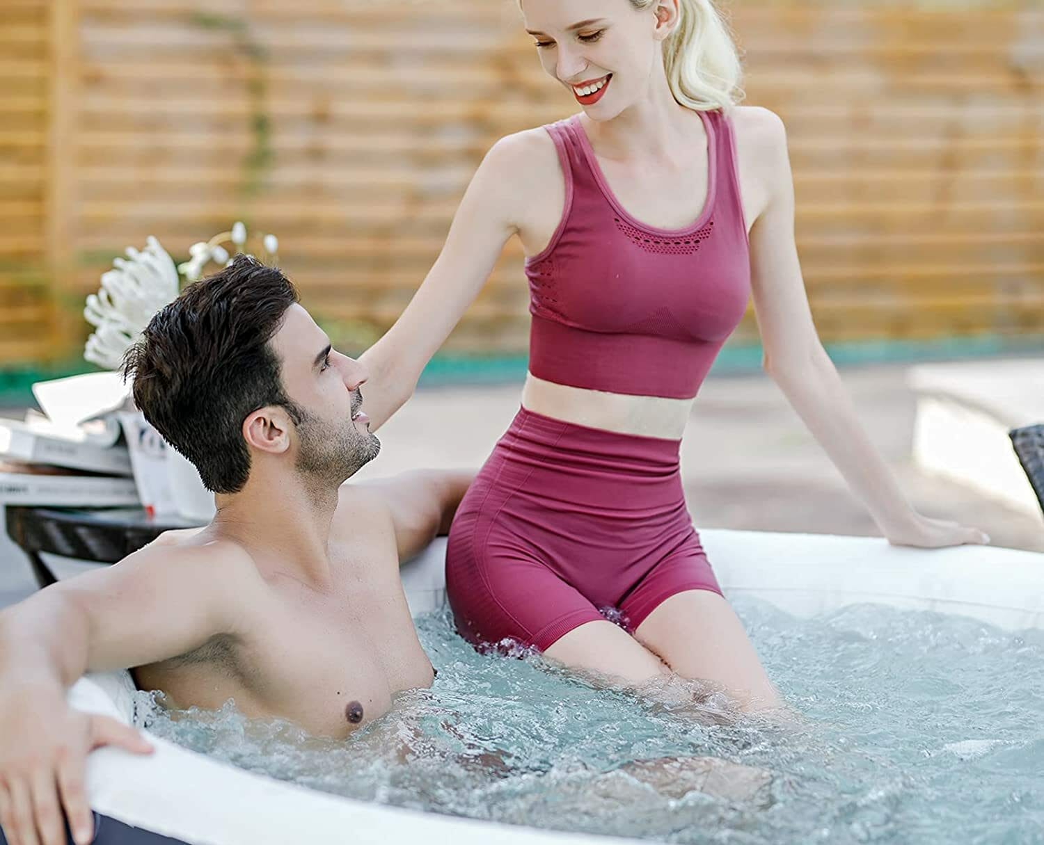 MILESPORTS Portable Round Hot Tub